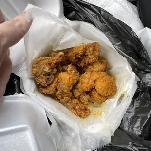 Gizzards. Put a little hot sauce delicious