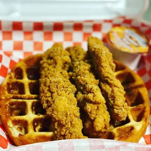 fried chicken and waffles