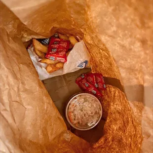 side of fries &amp; coleslaw