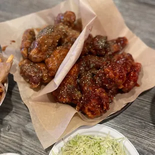 Left Smokey onion, right spicy hot