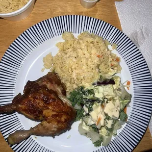 Chicken rice and salad at home (to-go)