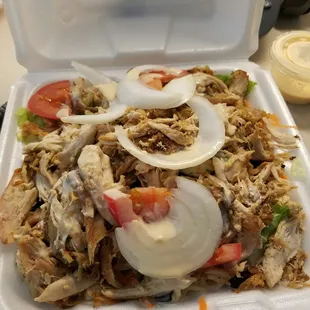 Grilled chicken salad...Super yummy and excellent portion size