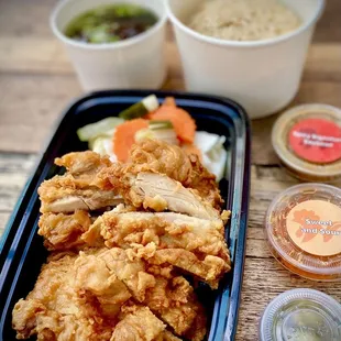 Crispy Chicken With Ginger Rice and Thai Tea
