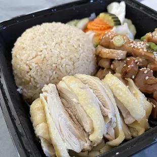 Hainanese Chicken Terriyaki Chicken Ginger Rice