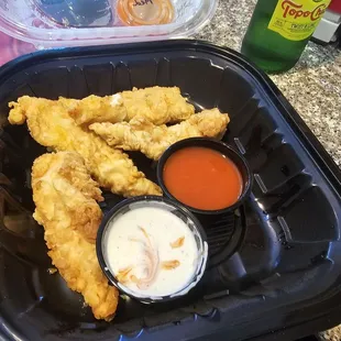 Chicken strips with buffalo with ranch amazing