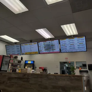 the menus on the wall