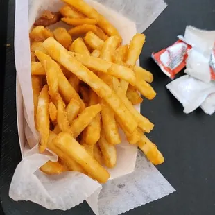 a tray of french fries