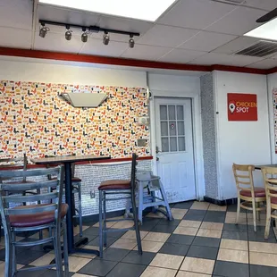 Inside the restaurant.