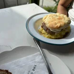 Sausage &amp; egg breakfast biscuit