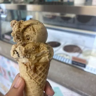 Kids size of cold brew caramel coffee. Nice portion!