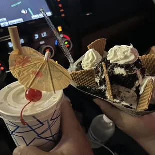 Lemon bar shake and Ice cream nachos! Awesome!