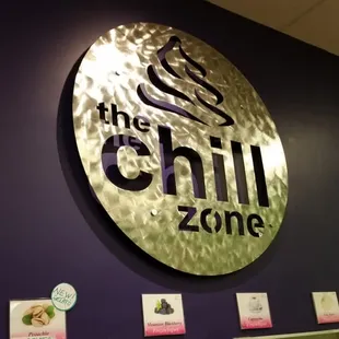 the chill zone logo on the wall
