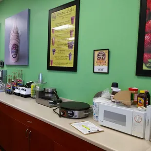 a variety of food items on the counter