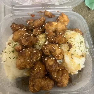 Mash potato amd chicken