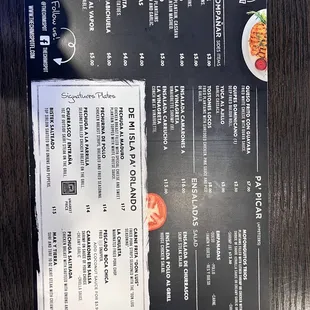 menu