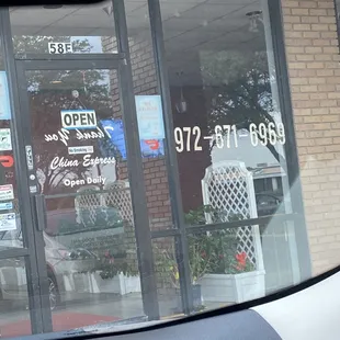 the front of a business