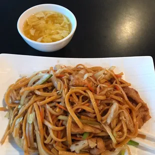 Chicken Lo Mein and Egg Drop Soup