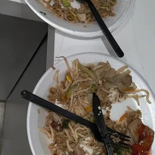 special fried rice,chicken lo mein, pork with broccoli.