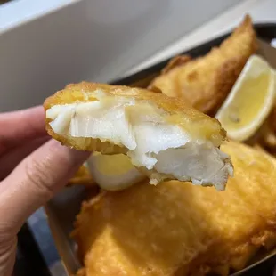 Fresh fish. Clean batter but really thick.