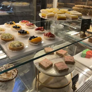 a variety of pastries on display