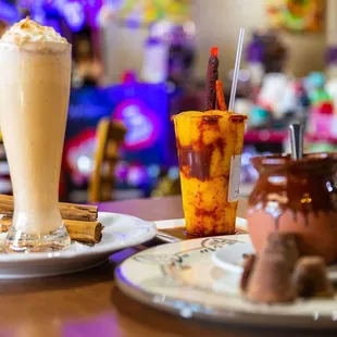  two desserts and a milkshake