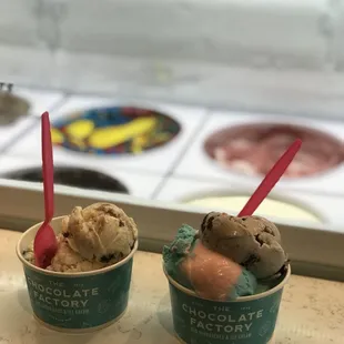 two cups of ice cream