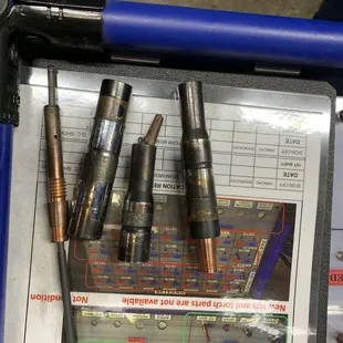 a bunch of tools in a machine