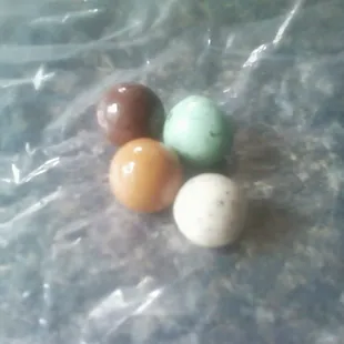English Toffee, Pumpkin Cheesecake, Mint Chocolate, and Cookies and Cream chocolate covered caramels