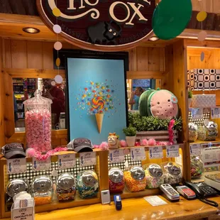 a display of candy and candies