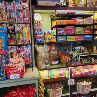 a variety of candy in a store