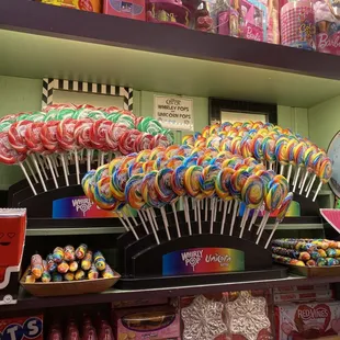 a variety of lollipops on display