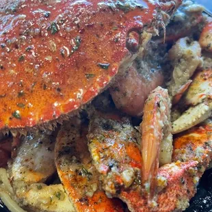 Roasted garlic crab