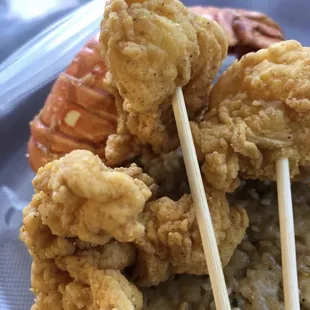 Lobster lollipops