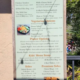Food menu