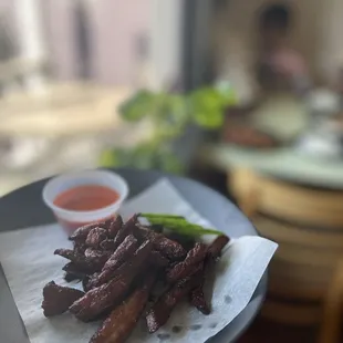 a plate of food on a table