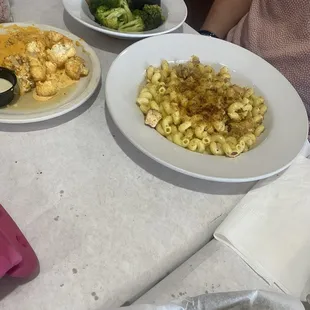 Macaroni and cheese, broccoli chipotle cauliflower