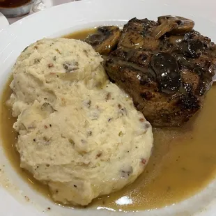 Homestead Sirloin with Mushroom Marsala sauce and Mexi-Mashed Potatoes.