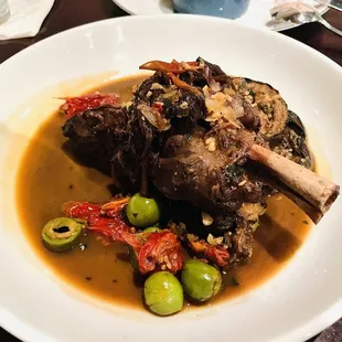 Braised lamb shank was so Tender, it fell off the bone