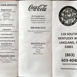 Menu Page 1