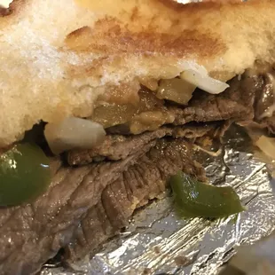 Steak and cheese sandwich. You can add the pepper, onion, mushroom for just a small fee.