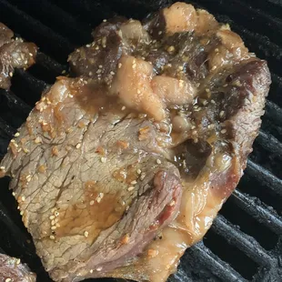 The dogs enjoyed the fat and gristle