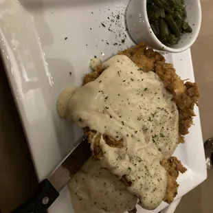 Chicken fried steak. Nice crunchy batter!