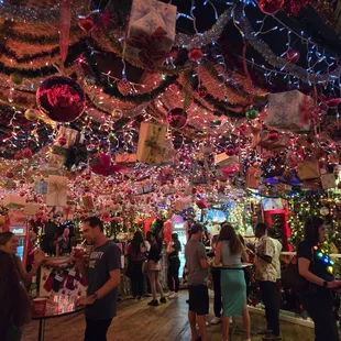Lots of Christmas decor inside