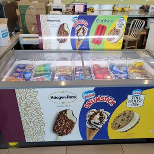Ice cream and other frozen treats.