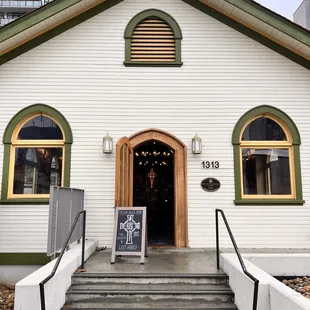 the entrance to the church