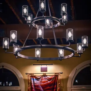 a large chandelier with candles