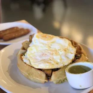 Chorizo waffle