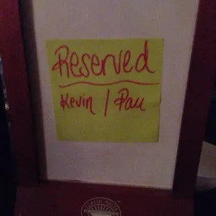 a sign that reads reserved swing play