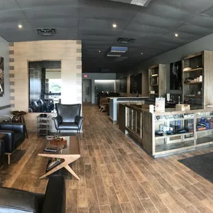 A look at the retail counter from the front of the shop.