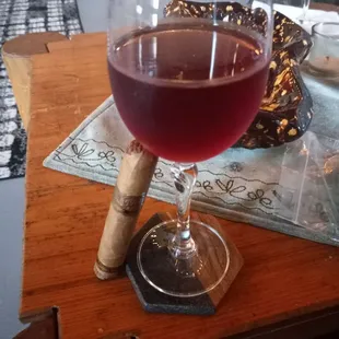 a glass of wine